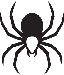 Simple spider black silhouette, Minimal spider flat black icon