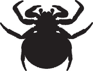 Crab Spider Top View Solid Vector Silhouette