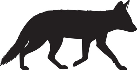 Obraz premium Dhole side view vector silhouette on white background