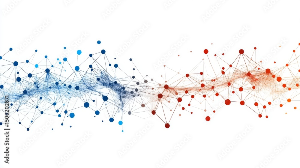 Poster a complex arrangement of connected lines and dots creating polygon shapes