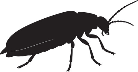 Firefly side view vector silhouette on white background