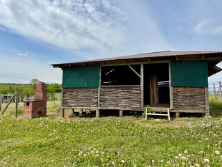 old wooden abandoned house