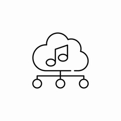 cloud music icon sign vector
