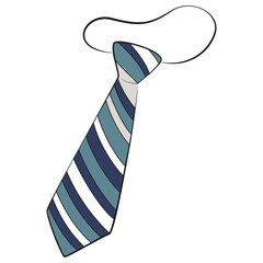 Tie icon design. Necktie cartoon drawing on white background. Necktie fashion concept. Hand drawn vector doodle illustration of a tie.