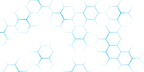 Abstract Hexagon white background, blue light and shadow. Abstract background design with white hexagon and blue light. Abstract. Hexagon. Blue.