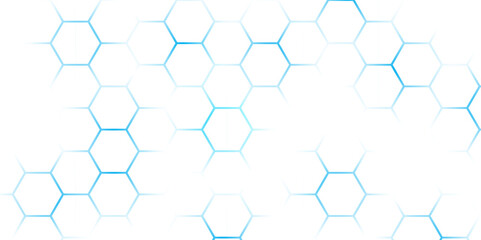 Abstract Hexagon white background, blue light and shadow. Abstract background design with white hexagon and blue light. Abstract. Hexagon. Blue.
