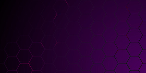 Fototapeta premium Futuristic Purple Hexagon Background for Tech, Cybersecurity, and Digital Interfaces. Abstract futuristic hexagon background with purple color.