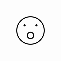 surprised face icon sign vector