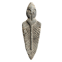 A Stone Arrow with Mississippian Birdman Glyphs Nat Isolated on Transparent Background