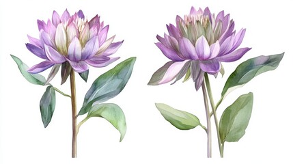 Obraz premium A colorful artichoke head is the subject of a carefully hand-painted depiction
