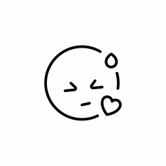 winking heart icon sign vector