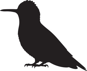 Green-crowned Brilliant Bird Vector Silhouette on White Background