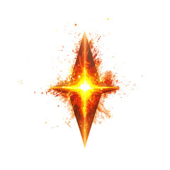 A Glowing Plasma Core Arrow with Gamma Ray Bursts Isolated on Transparent Background