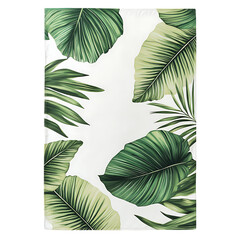 Tropical Beach Towel with Expansive Exotic Leaf Pattern Isolated on Transparent Background