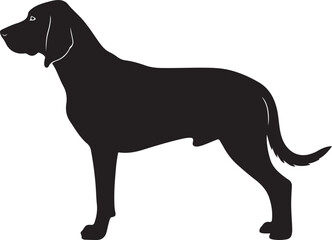 Hanoverian Scenthound Vector Silhouette on White Background