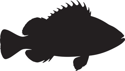 Hawkfish Vector Silhouette on White Background