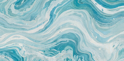 Obraz premium Abstract blue ocean sea surface water wave and curve line background. Vector illustration