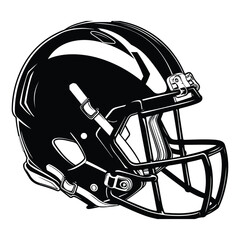 Fototapeta premium American Football Helmet Silhouette Vector, Football helmet icon, Helmets black Clip art