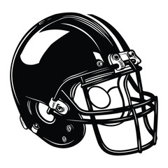 Fototapeta premium American Football Helmet Silhouette Vector, Football helmet icon, Helmets black Clip art