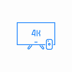 4k television icon sign vector
