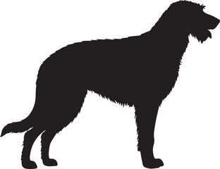 Irish Wolfhound Dog Vector Silhouette on White Background