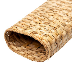 Modern Eco Straw Mat with a Natural Woven Texture Isolated on Transparent Background