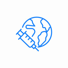 global vaccination icon sign vector