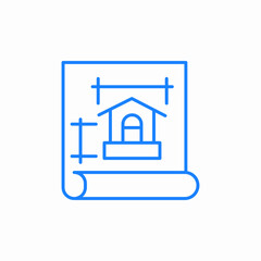 house blueprint icon sign vector