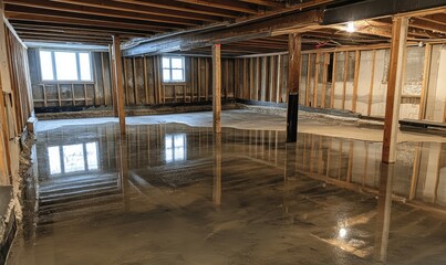 Guide to restoring a flooded basement from snowmelt or plumbing issues. AI generated illustration.
