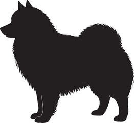 Keeshond Dog Side View Silhouette Vector