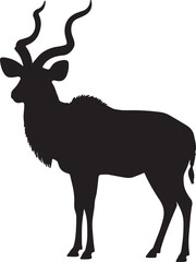 Kudu Side View Silhouette Vector