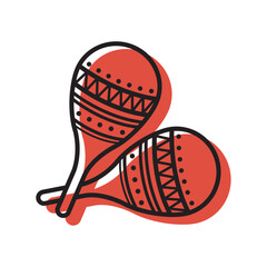 Traditional maracas icon. Vector