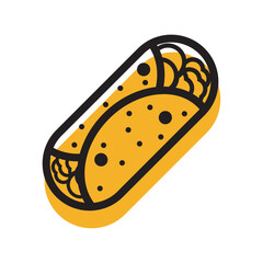 Taco line icon. Vector