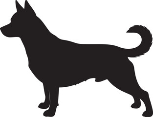 Lancashire Heeler Dog Side View Silhouette Vector