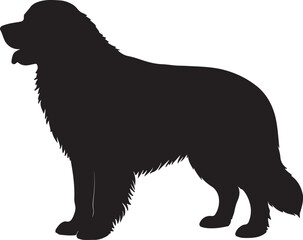 Leonberger Dog Side View Silhouette Vector