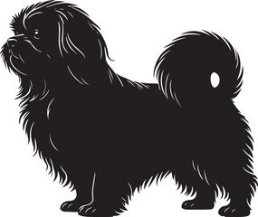 Lhasa Apso Dog Side View Silhouette Vector