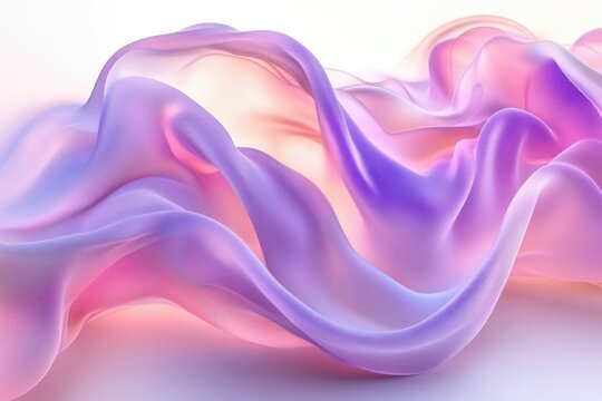 Abstract, smooth waves of light purple, pink, and peach hues create a dreamy, ethereal, and mesmerizing visual experience.