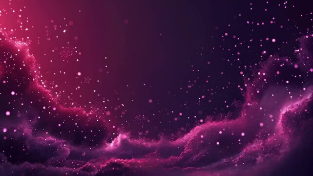 Crimson to Deep Purple Gradient Background with Dancing Digital Particles