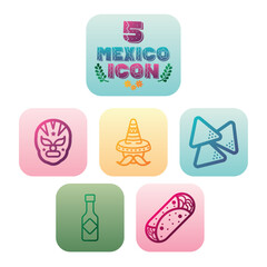 Mexico icon pack. Vector
