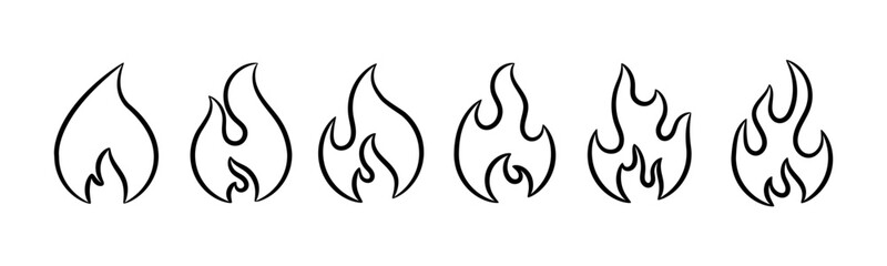 Fire icons set. Fire symbol set. Vector illustration