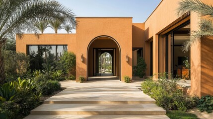 Sunlit Archway Entrance to a Desert Oasis Villa
