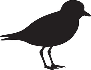 Little Ringed Plover Side View Silhouette Vector