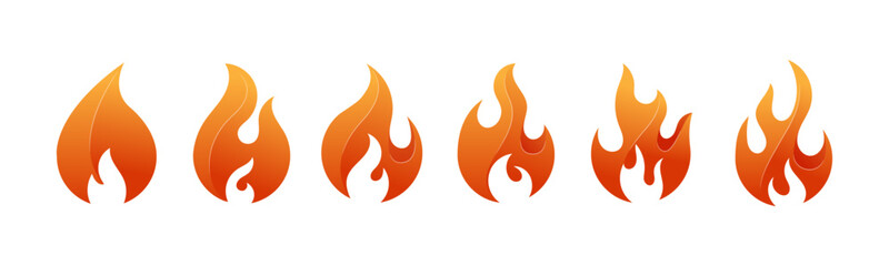 Fire icons set. Fire symbol set. Vector illustration