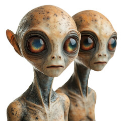Exploring extraterrestrial life realistic alien portrait ai generated art on transparent background