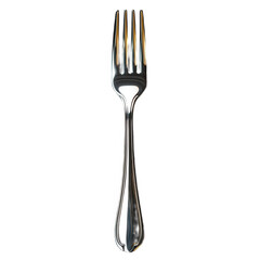 Isolated silver fork cutlery utensil kitchenware elegant dining silverware on transparent background