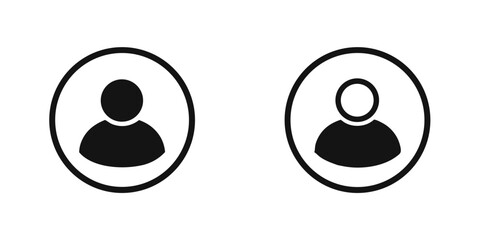 human face, profile portrait, black and white icons, silhouette, simple vector illustration  © Mr