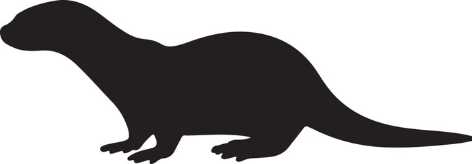 NEOTROPICAL OTTER SILHOUETTE SIDE VIEW