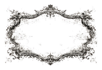 PNG Aged worn antique retro frame isolated illustration decorative vintage.