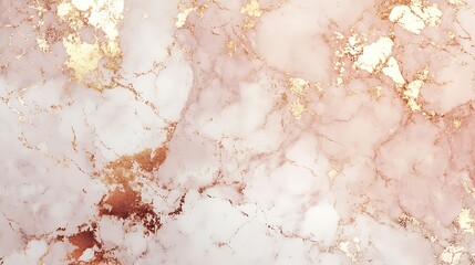 Photograph of abstract watercolor background with gold leaf marbling on a pinkish-white stone-like texture.