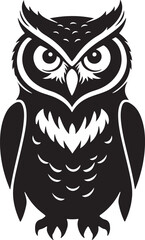 Owl Side View Silhouette Vector
